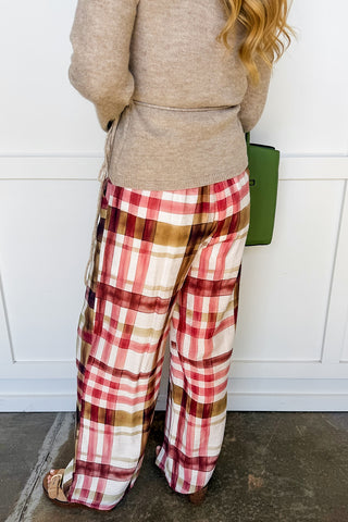 The Harvest Plaid Wide Leg Pants
