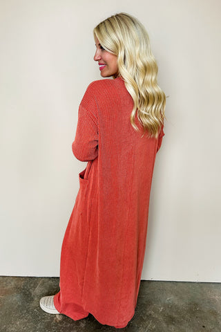 Hot Pink Deal - The Dear Scarlett Travel Cardigan Set in Terracotta