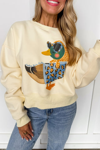 Poppy & Pine Darling, You're Ducky Cropped Sweatshirt