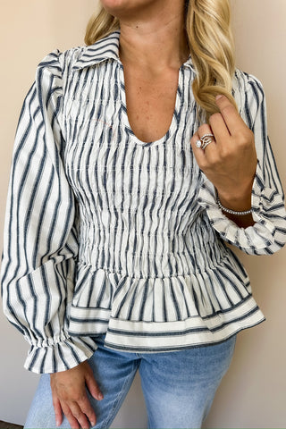 City Stripes Black & White Top