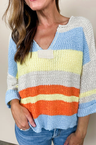 Periwinkle 3/4 Length Sleeve Sweater