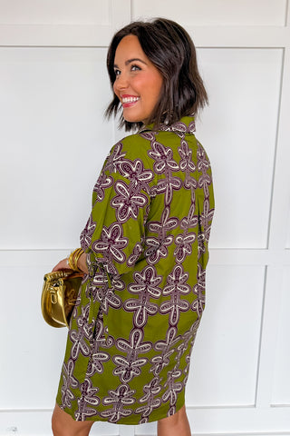 The Willow Walk Dress in Olive