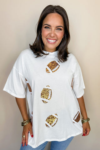 White Oversized Football T-shirt