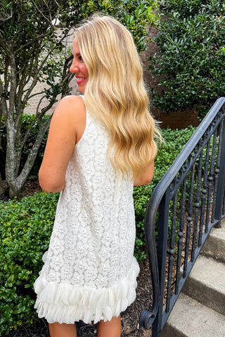 Bride To Be Feather Trim Dress