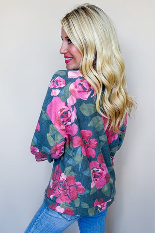 Charcoal Rose Garden Top