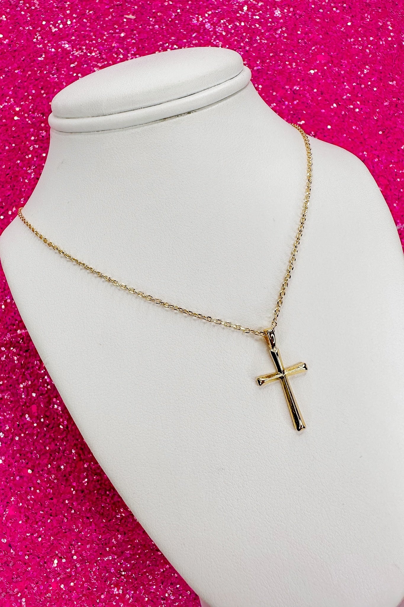 Dainty Gold Dipped Cross Chain Necklace