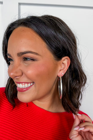 The Salem Silver Matte Hoop Earrings by Michelle McDowell