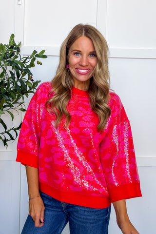 Spot On Sequin Knit Top