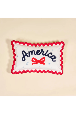 America Scalloped Rectangle Throw Pillow