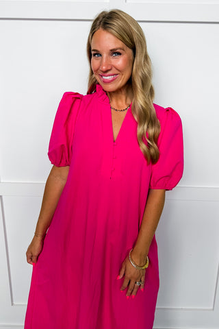 The Hot Pink Ease Dress