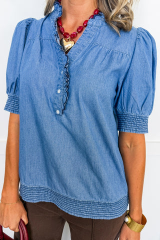 The Emmie Top in Chambray by Mary Square