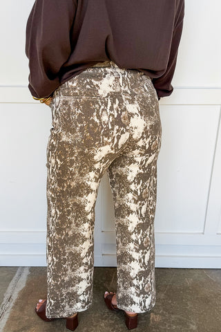 The Wild Side Taupe Printed Pants
