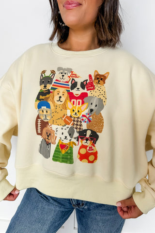 Poppy & Pine Paws & Touchdowns Cropped Sweatshirt