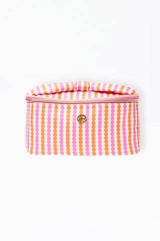 Kiss And Makeup Cosmetic Bag in Sun Stripe by Mary Square