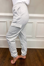 Load image into Gallery viewer, Elastic Waistband Pocketed Heather Grey Joggers