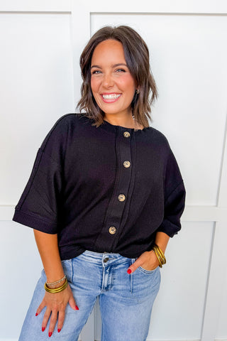 The Easy Does It Cardigan in Black