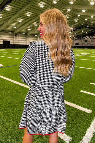 The Cooper Dress in Houndstooth Black by Mary Square