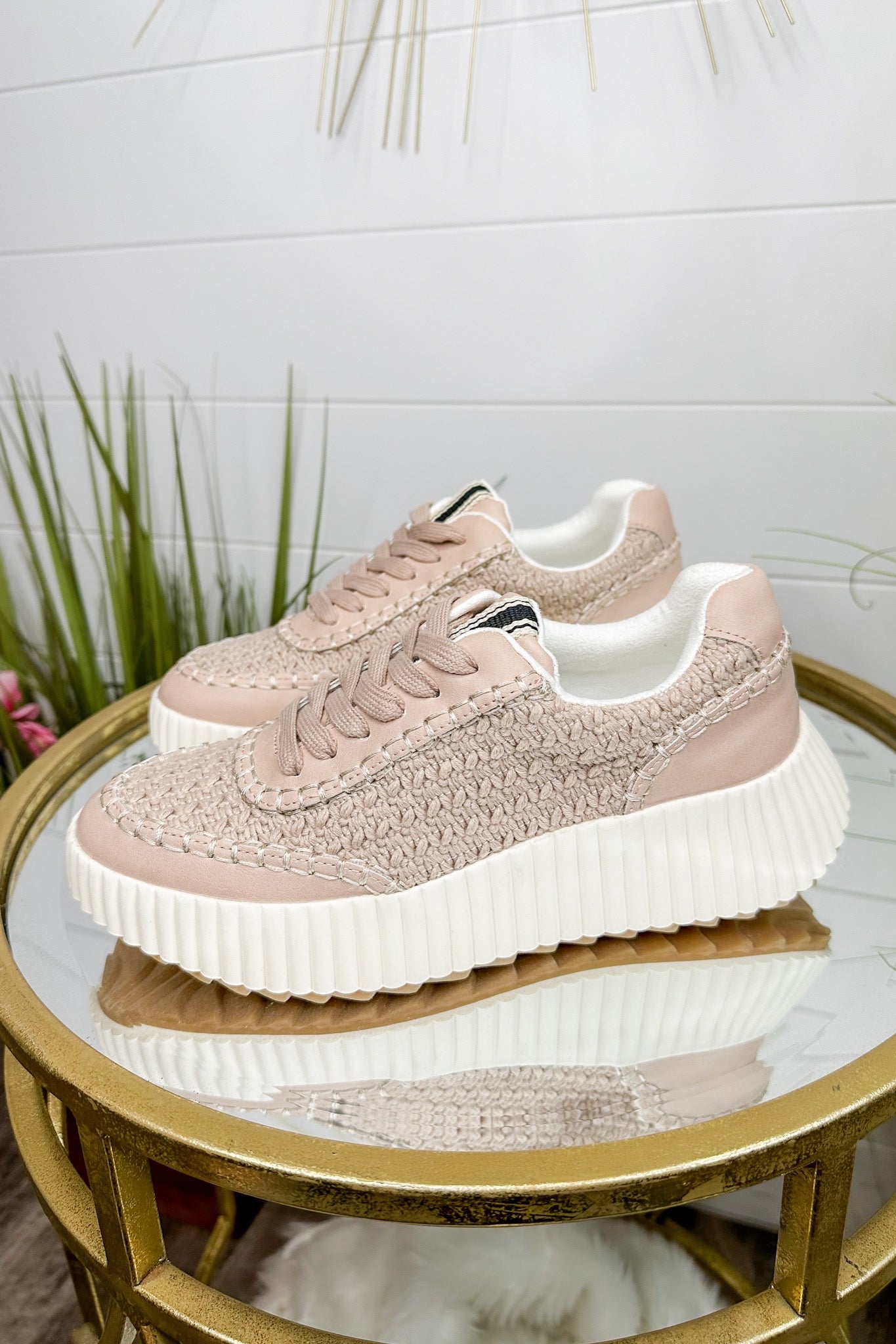 The Selina Woven Sneaker in Mauve by ShuShop