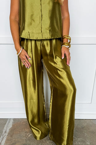 Dressed To Shine Wide Leg Pants in Olive