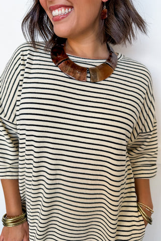 Mocha Marble Beaded Necklace & Earring Set