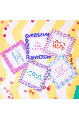Silly Sayings Cocktail Napkins- Drink Up Buttercup