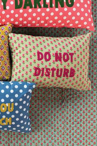 Do Not Disturb Floral Lumbar Pillow