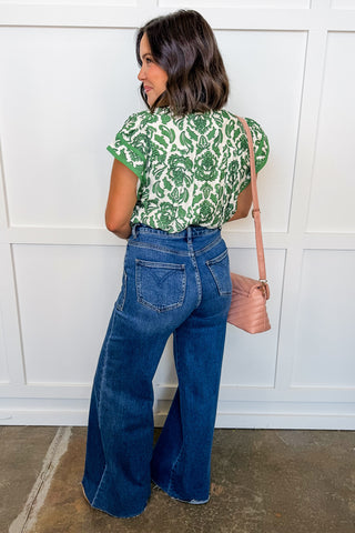 Southern Charm Statement Top in Green