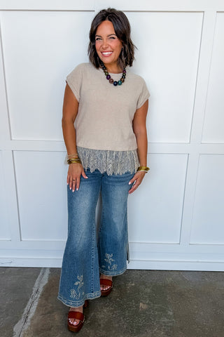 Western Romance Embroidered Flare Jeans
