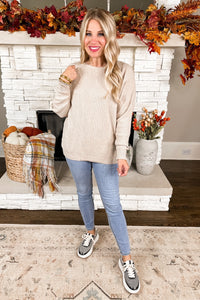Day After Day Scoop Neck Sweater in Taupe