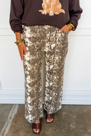The Wild Side Taupe Printed Pants