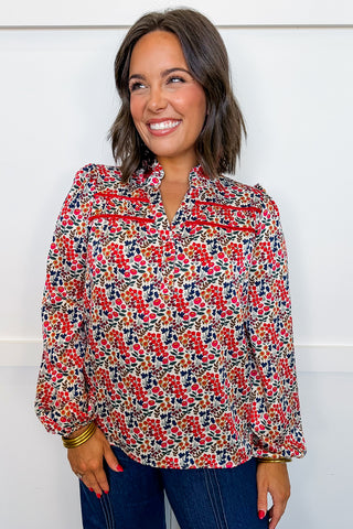 The Gianna Top in Orchard Path Sand by Mary Square