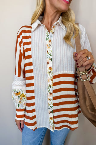 Button Me Floral Top