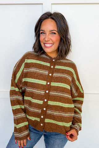 Cozy Season Striped Sweater in Cocoa Multi