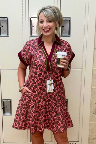 Hot Pink Deal - The Whitney Short Dress in Wine