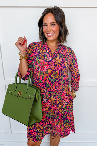 Dear Scarlett Claire Dress in Eggplant Mix Floral