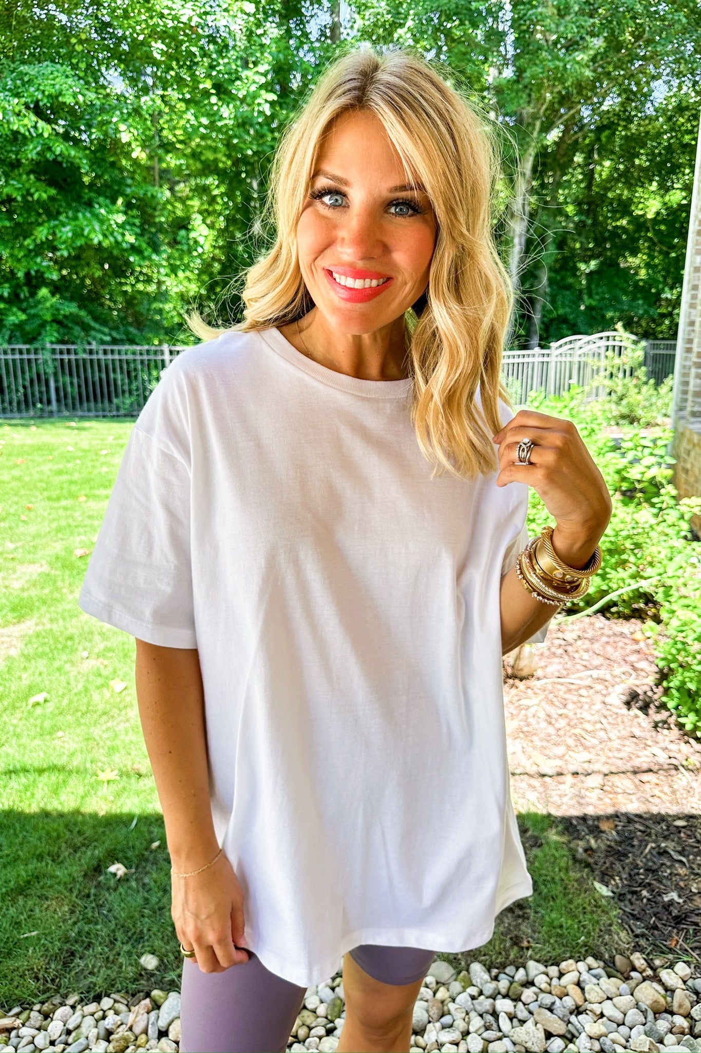Mineral Wash Staple Oversized Tee in Ivory