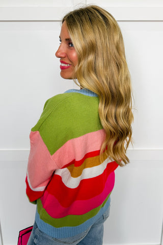Class Favorite Color Block Stripe Cardigan