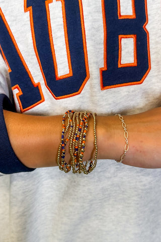 Orange & Navy Bliss Bracelet Stack