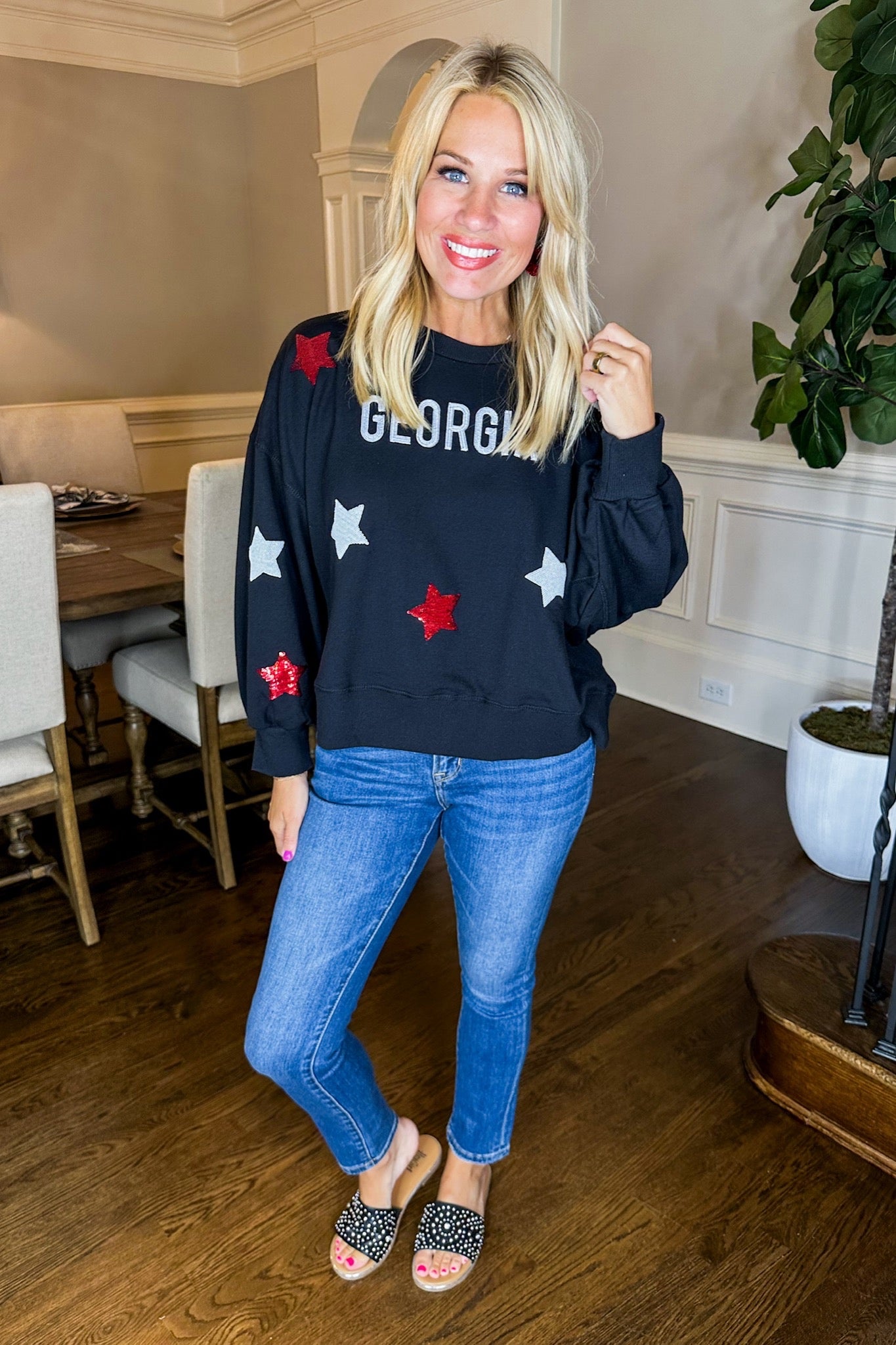 The Millie Black Georgia Star Sweatshirt