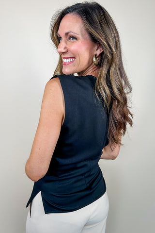 Black Fitted Sleeveless Top