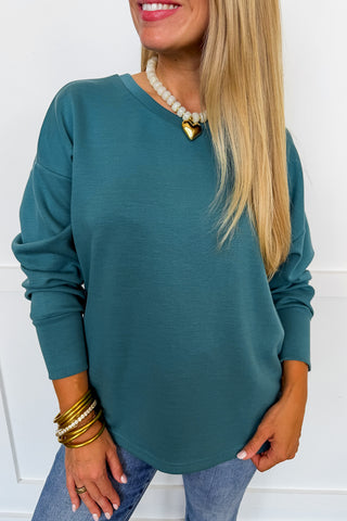 The Haven Relaxed Pullover in Teal