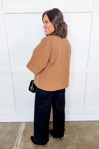 Change Of Season Cropped Jacket in Taupe