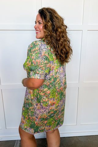 **PLUS ONLY** The Amelia Dress in Peach Monet