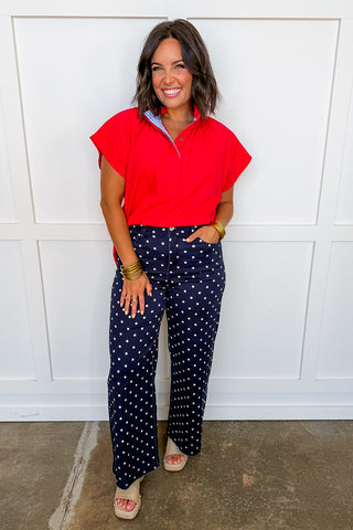 The Samantha Dot Pants in Navy