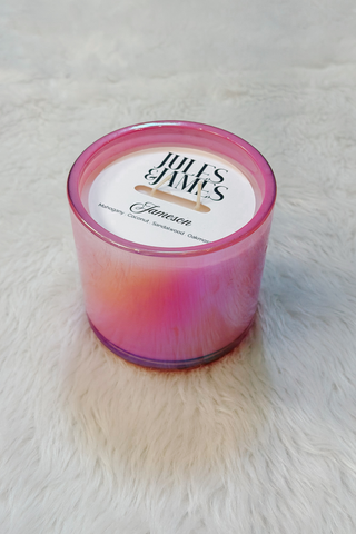 J&J Signature Candles - Juliette - Lexington Pink Iridescent Jar