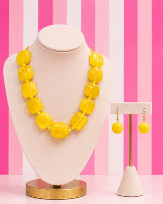 Bold & Beautiful Necklace & Earring Set in Yellow