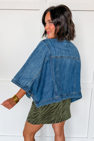 The Presley Wild Print Skirt in Olive