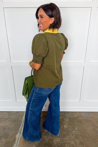 Dirty Martini Blouse With Contrast Trim