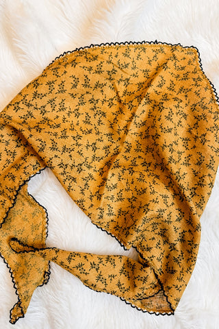 Marigold & Black Cotton Neck Scarf