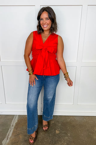 She's All That Bow Top in Red
